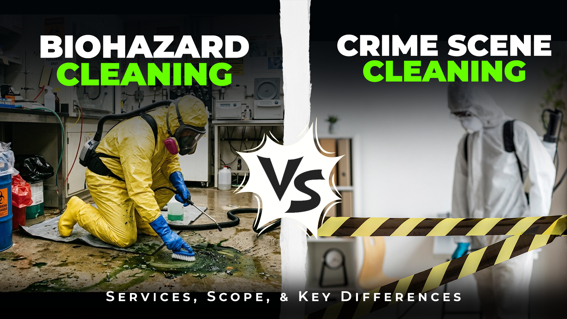 Biohazard Cleaning vs Crime Scene Cleaning: Services, Scope, and Key Differences